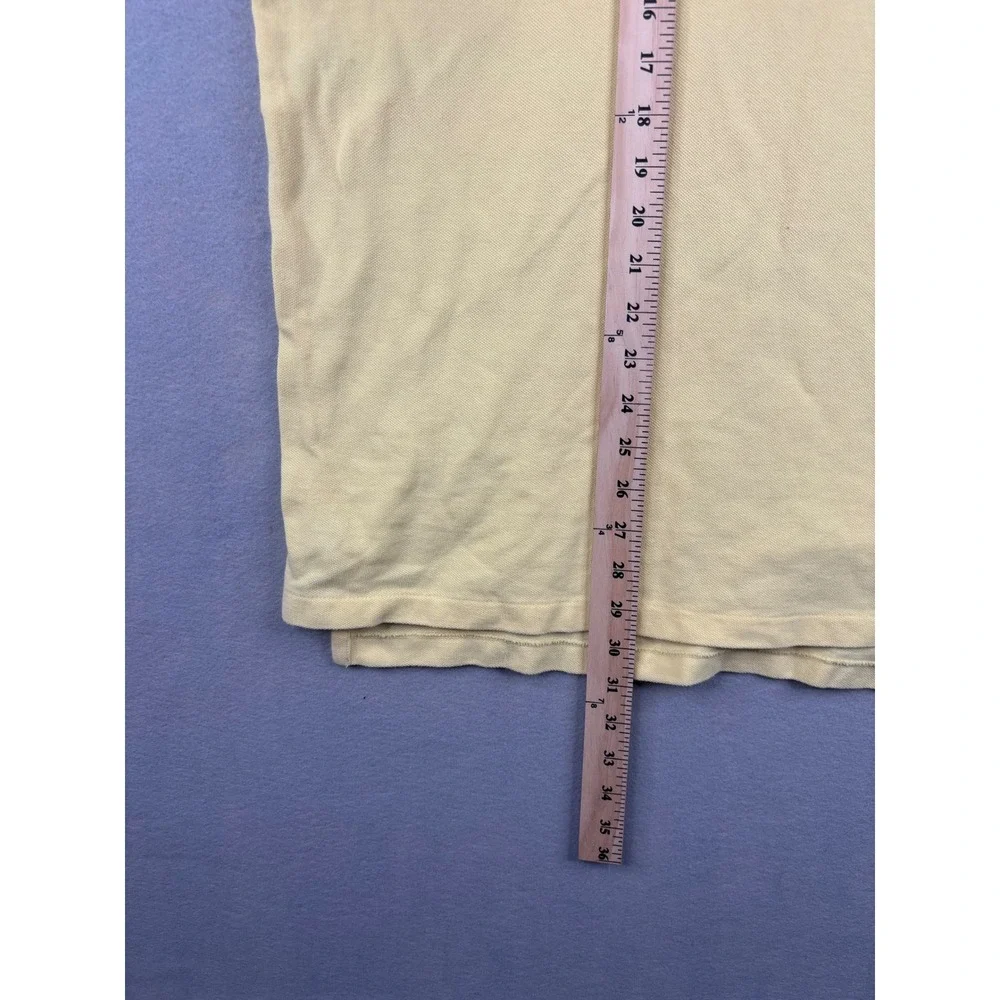 Polo Ralph Lauren Mens XL Yellow Striped Short Sleeve Cotton Pique Polo Shirt